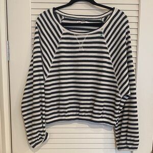 O'Neill Black and White Striped Sweatshirt